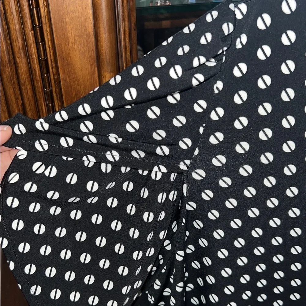 Michael Kors Black and White Polka Dot Blouse